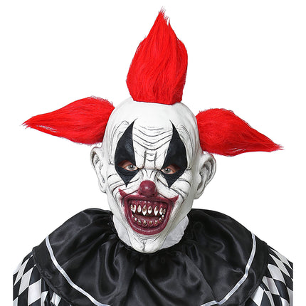 Maschera di Halloween Rosso Bianco Clown