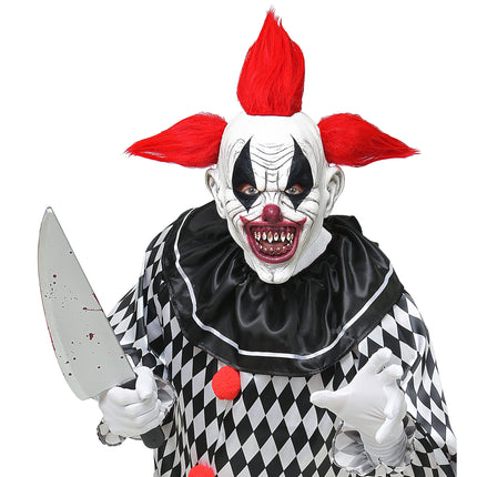 Maschera di Halloween Rosso Bianco Clown