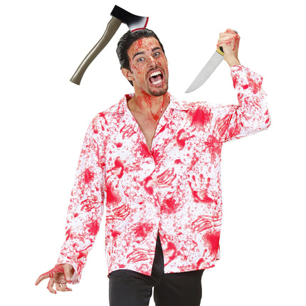 Cerchietto di Halloween con ascia e sangue
