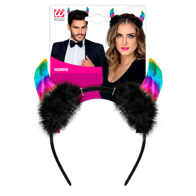 Cerchietto per capelli di Halloween Diavolo Arcobaleno