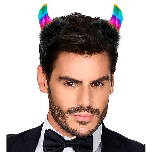 Cerchietto per capelli di Halloween Diavolo Arcobaleno