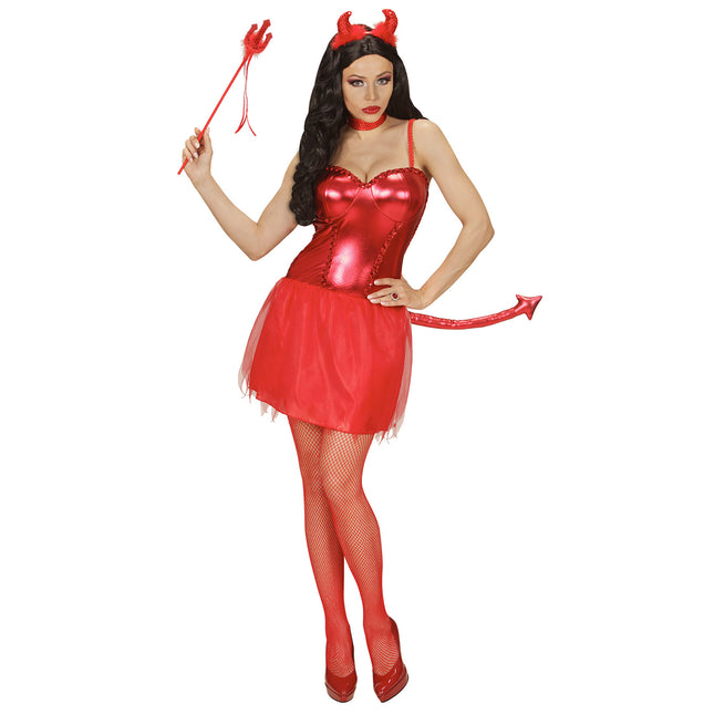 Vestito di Halloween Rosso Donna Diavolo 3 pezzi