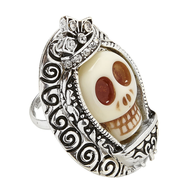 Anello di Halloween Teschio d'argento