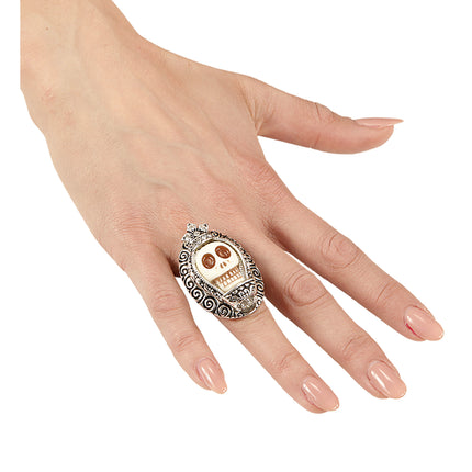 Anello di Halloween Teschio d'argento