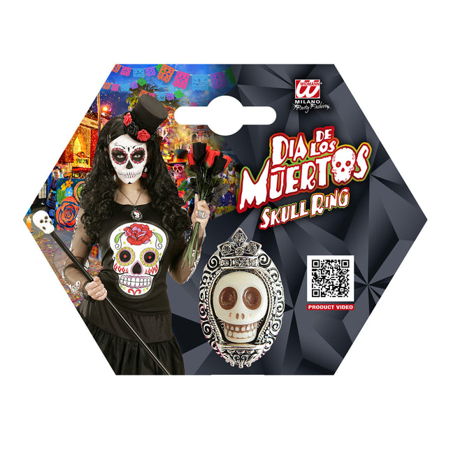 Anello di Halloween Teschio d'argento