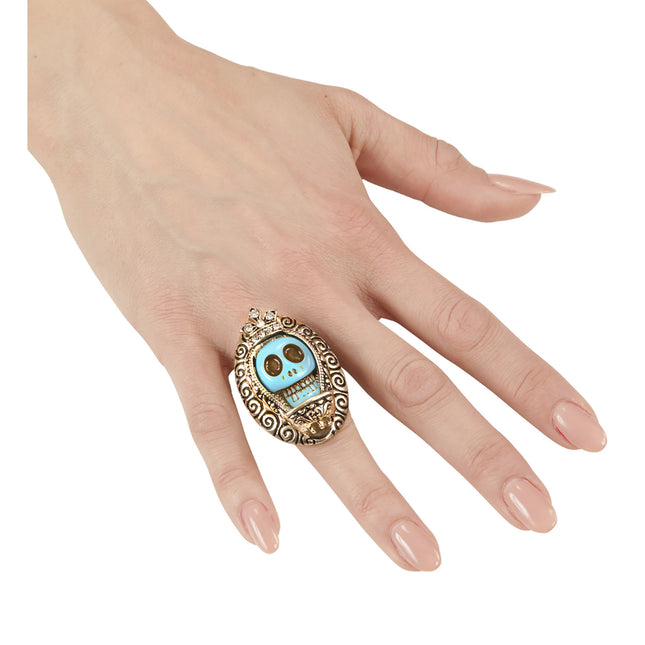 Anello di Halloween Teschio Blu