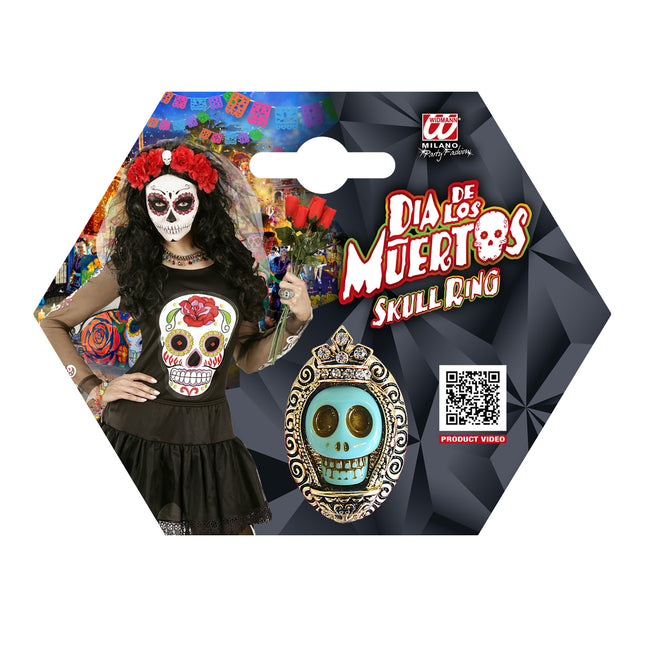 Anello di Halloween Teschio Blu