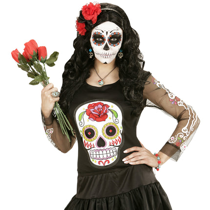 Orecchini di Halloween Teschi blu con rosa