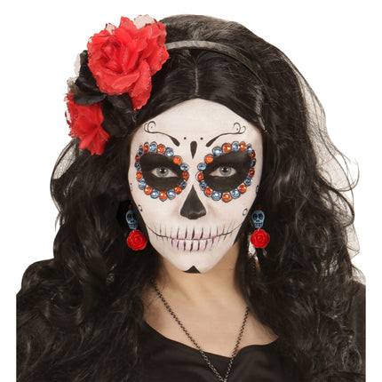Orecchini Halloween Teschi con Rosa