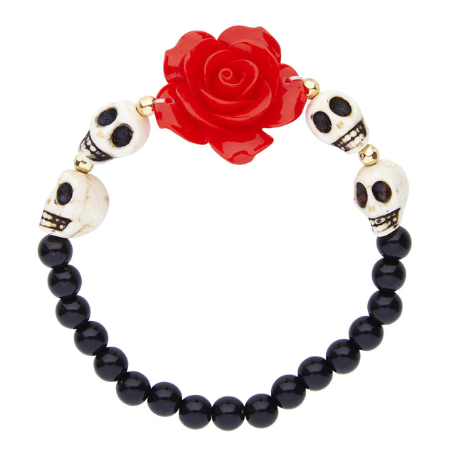 Bracciale Halloween Teschi con Rosa