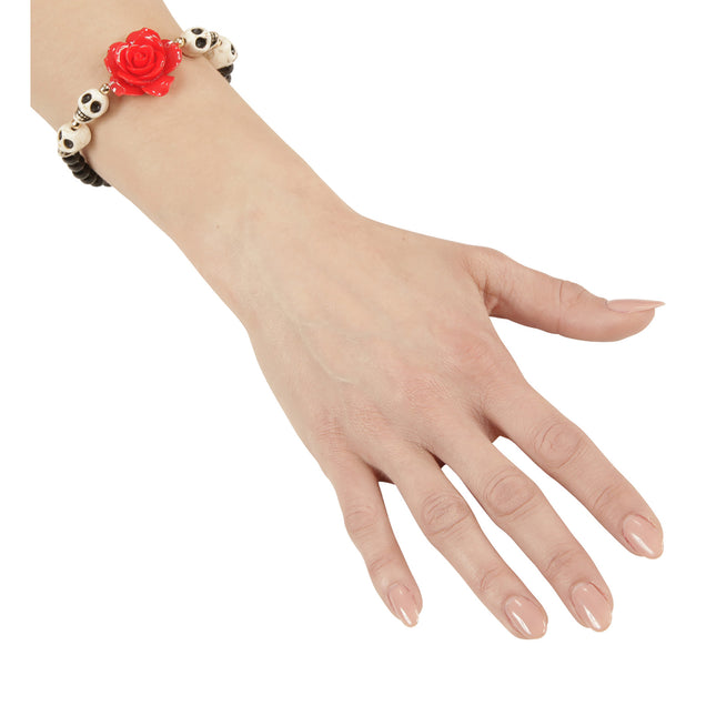 Bracciale Halloween Teschi con Rosa
