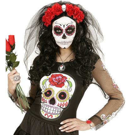 Bracciale Halloween Teschi con Rosa