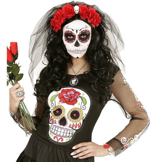 Bracciale Halloween Teschi con Rosa