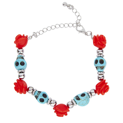Bracciale Halloween Teschio Rosso Blu