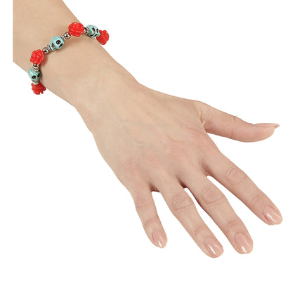 Bracciale Halloween Teschio Rosso Blu