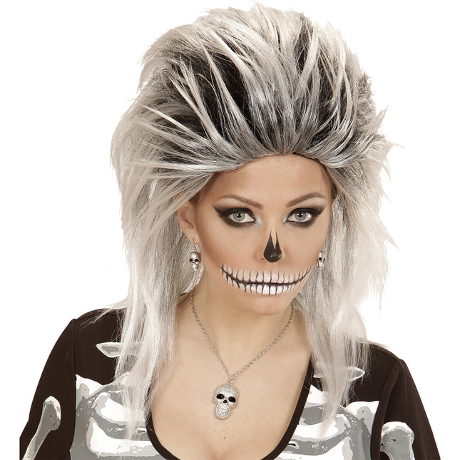 Set di accessori per Halloween Teschio d'argento 3 pezzi