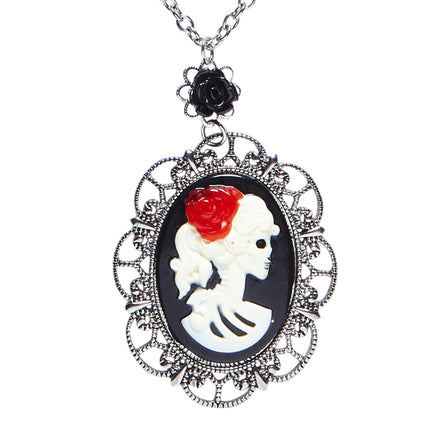 Collana Halloween Teschio e Rosa