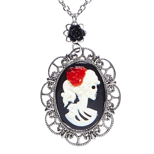 Collana Halloween Teschio e Rosa