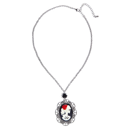 Collana Halloween Teschio e Rosa