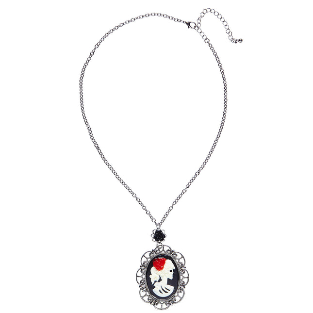 Collana Halloween Teschio e Rosa