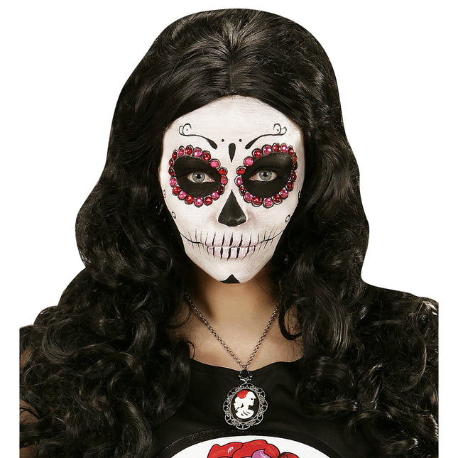 Collana Halloween Teschio e Rosa