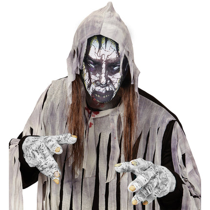 Maschera di Halloween polvere di zombie grigia