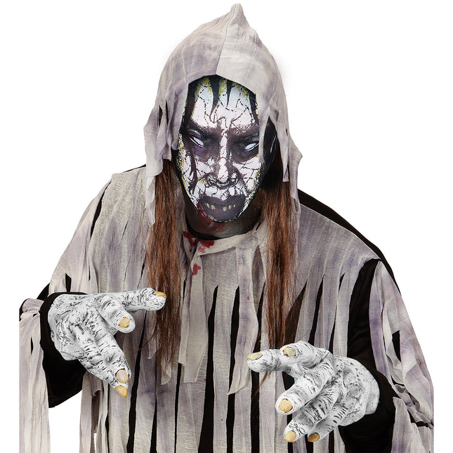 Maschera di Halloween polvere di zombie grigia