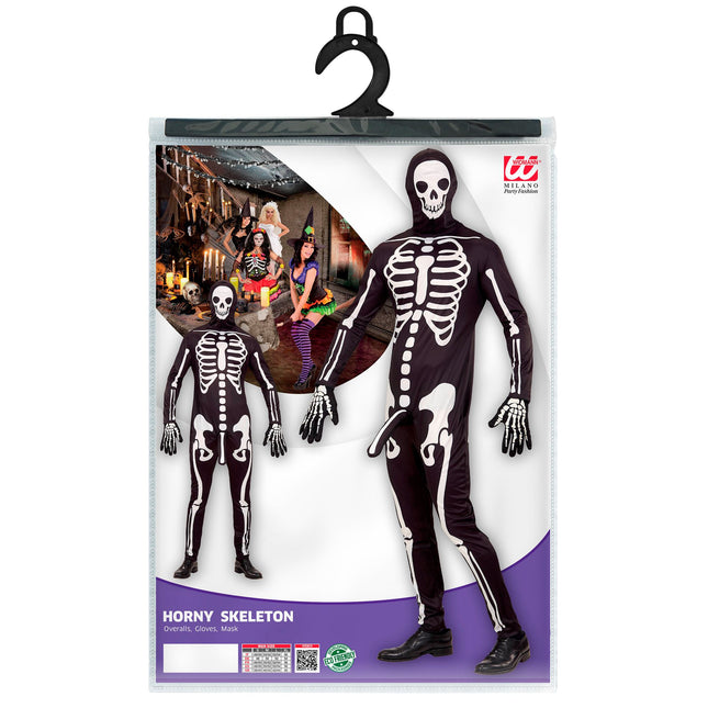 Costume Halloween Uomo Scheletro 3 pezzi