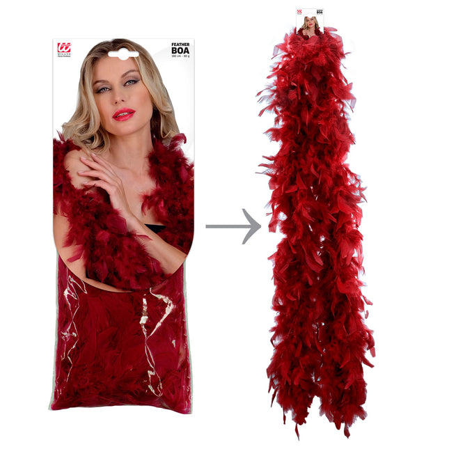 Piume di Boa rosso Bordeaux 1,8 m