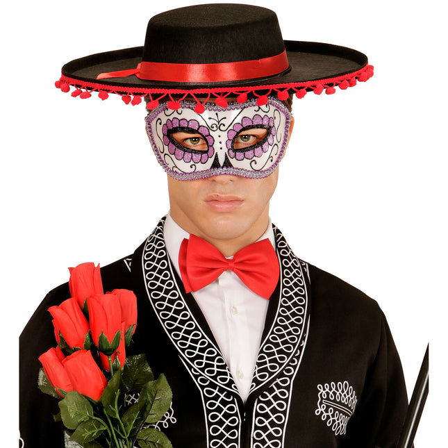 Maschera per gli occhi Dia De Los Muertos Viola