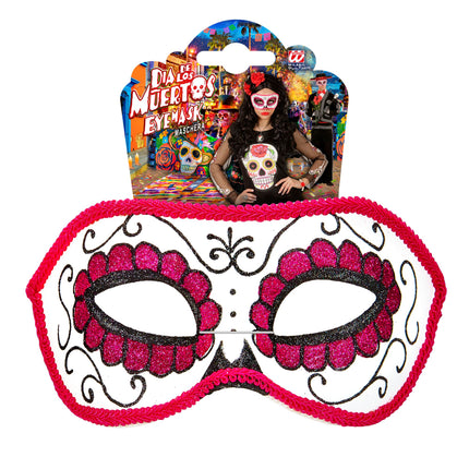 Maschera per gli occhi Dia De Los Muertos Rosa