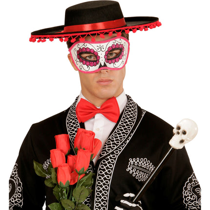 Maschera per gli occhi Dia De Los Muertos Rosa