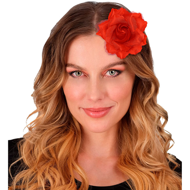 Fiore rosso per capelli