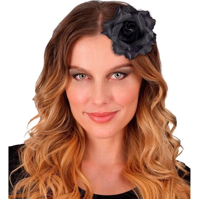 Fiore per capelli nero