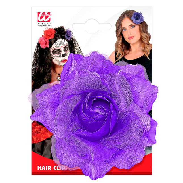 Fiore per capelli viola