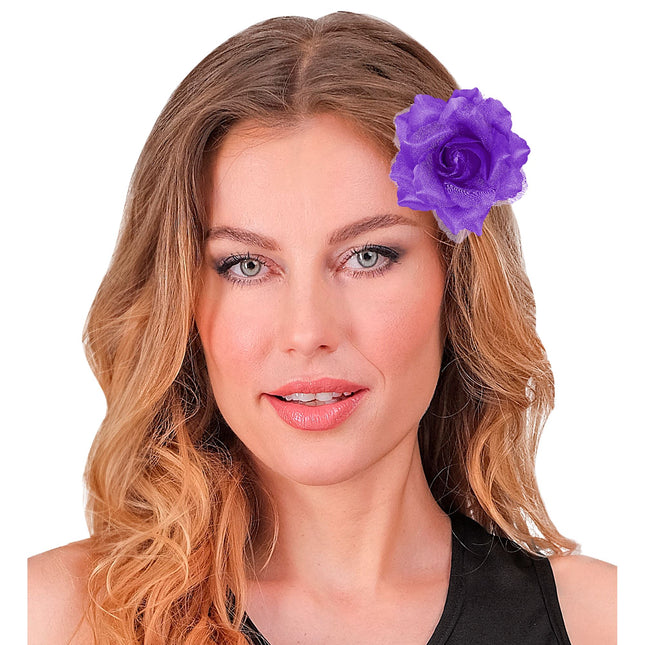 Fiore per capelli viola