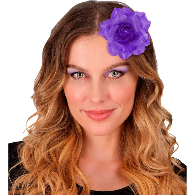 Fiore per capelli viola