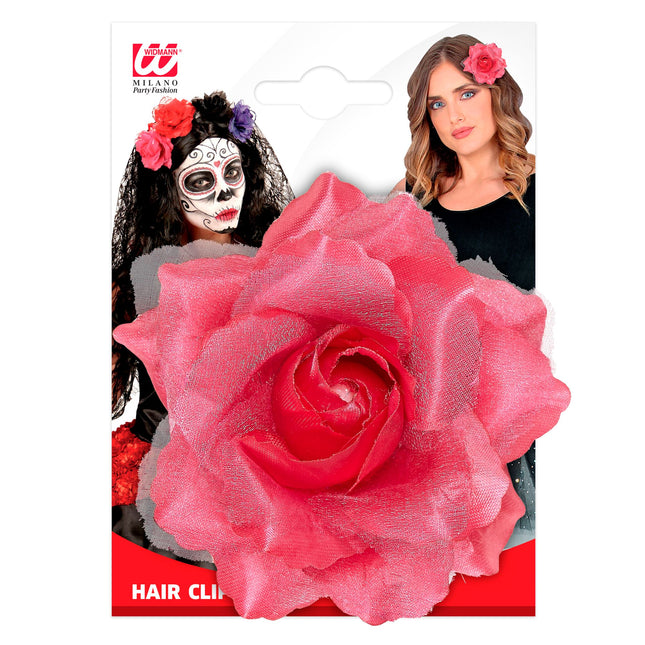 Fiore per capelli rosa