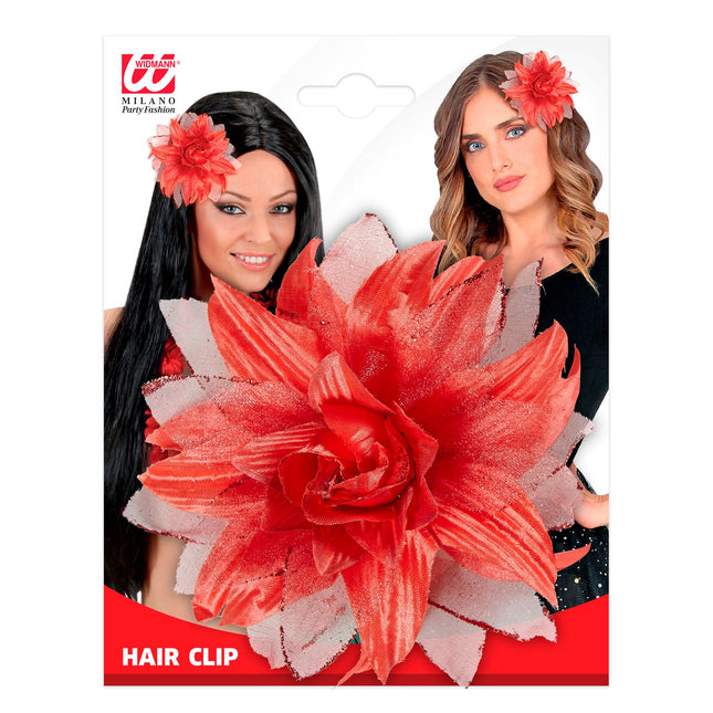 Fiore rosso per capelli