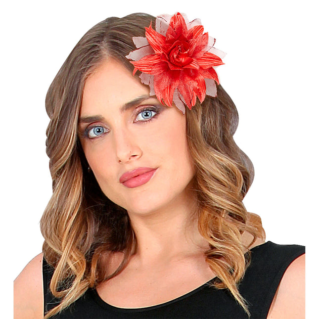Fiore rosso per capelli