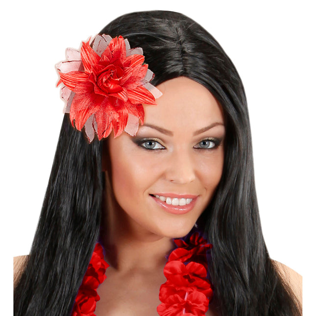 Fiore rosso per capelli