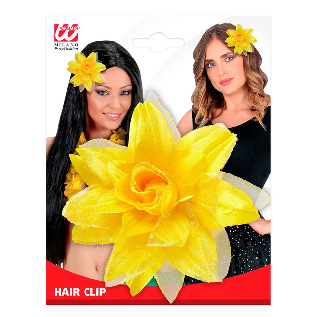 Fiore per capelli giallo