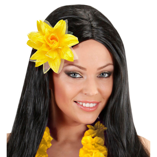Fiore per capelli giallo