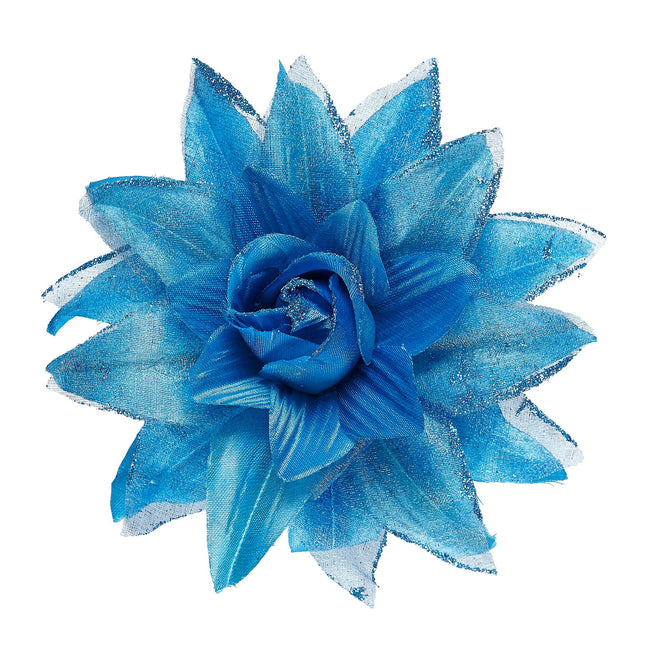 Fiore per capelli blu