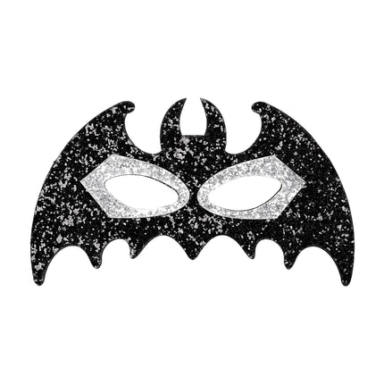 Maschera occhi Halloween Pipistrello nero argento