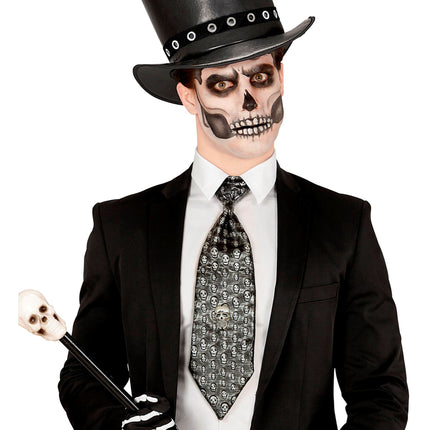 Cravatta Halloween Scheletro Metallico