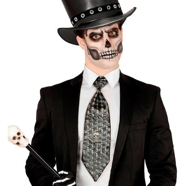 Cravatta Halloween Scheletro Metallico