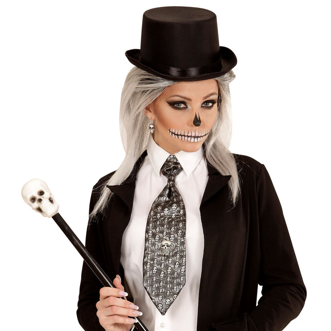 Cravatta Halloween Scheletro Metallico