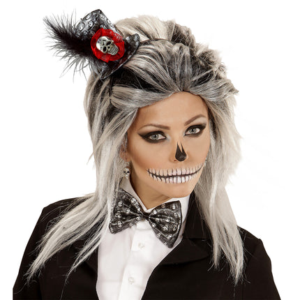 Set di accessori per Halloween: cerchietto e fiocco metelliano 2 pezzi