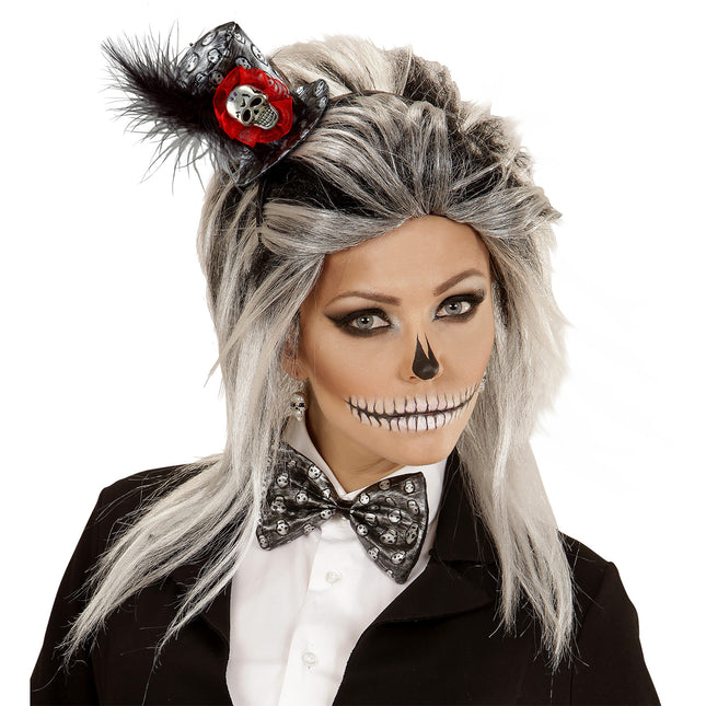 Set di accessori per Halloween: cerchietto e fiocco metelliano 2 pezzi